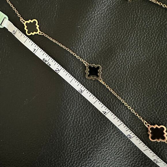 Minimalist Black & Gold Tone layering necklace chain - Picture 2 of 4